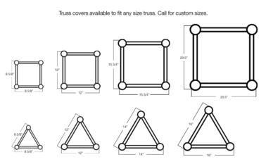 Triangle Box Cover Wrap Scrim Sleeve Custom Size Chart