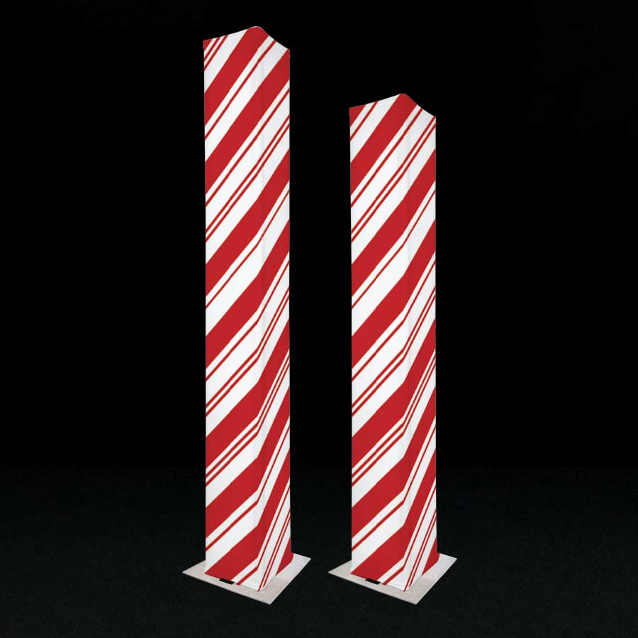 Printed Truss Covers with candy cane striping