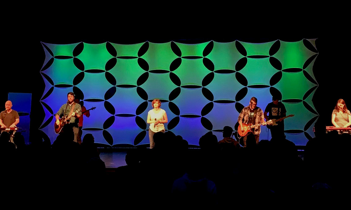 Church Service with Panel Wall Tile on Stage