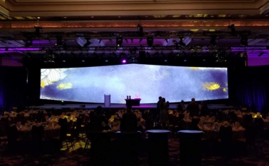 diamond projection screen on big stage