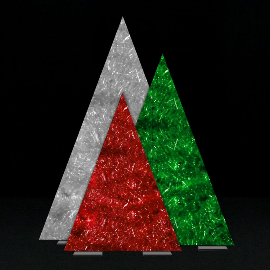 Green, Red, and White 2D Dye-Sublimated Printed Cloth Christmas Trees