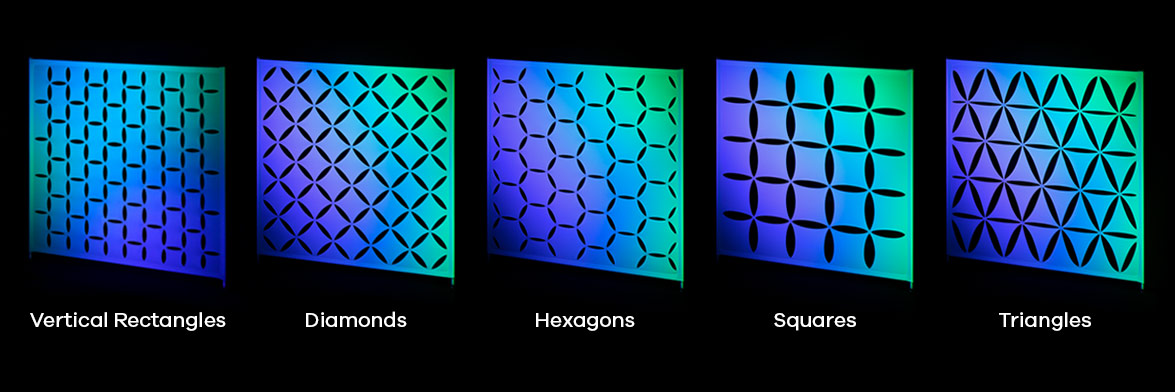 5 Vector Grids With Rectangle, Square, Diamand, Triangle, and Hexagon Patterns
