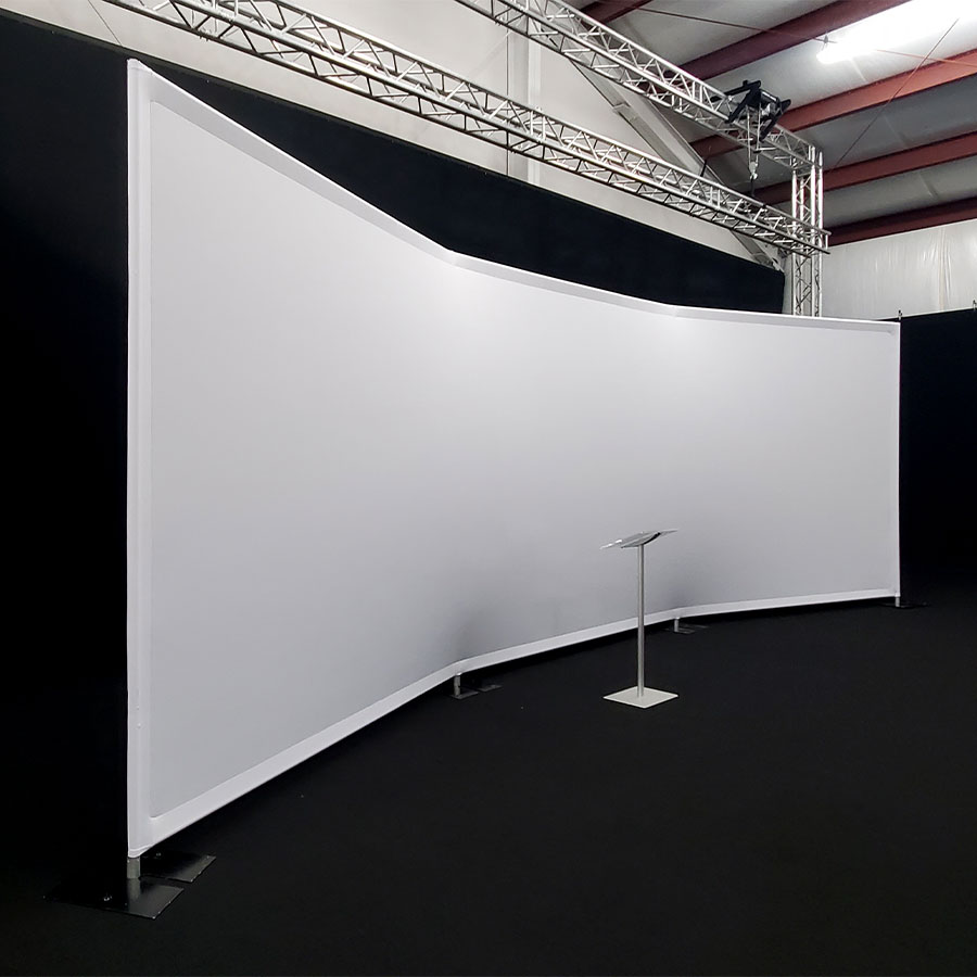 Curved Quick Stretch Fabric Projection Screen Stage Backdrops