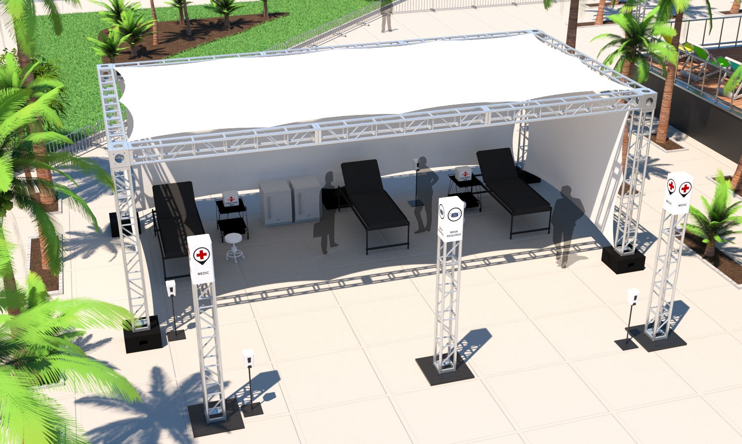 event tents using truss for festival event management