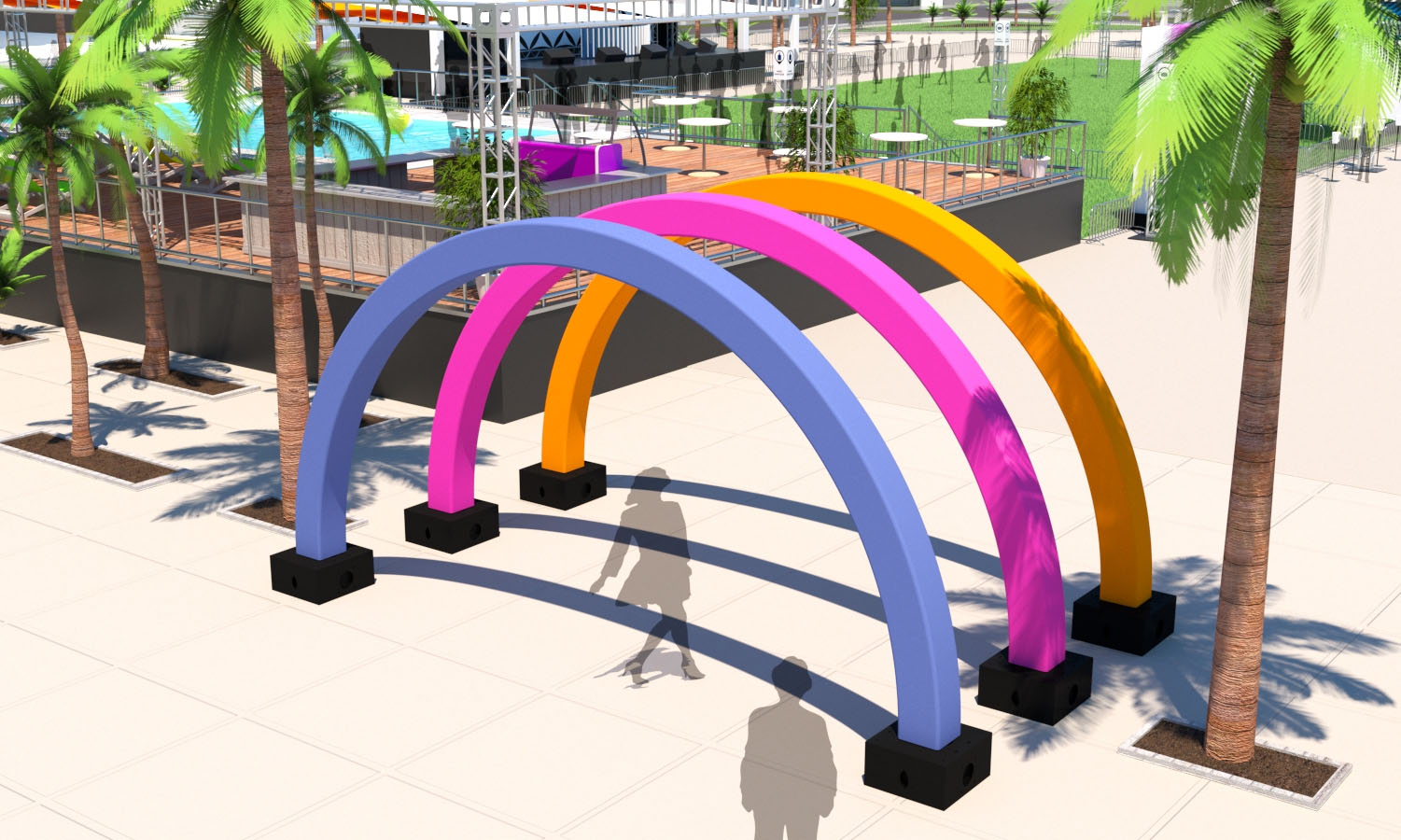 music festival design ideas using covered festival truss arches