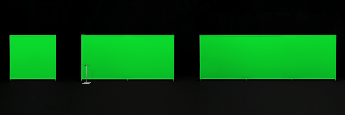 3 Different Sized Green Screens