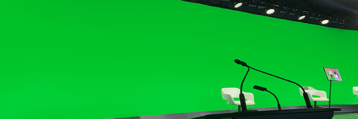 Green Screen Backdrop and Podium